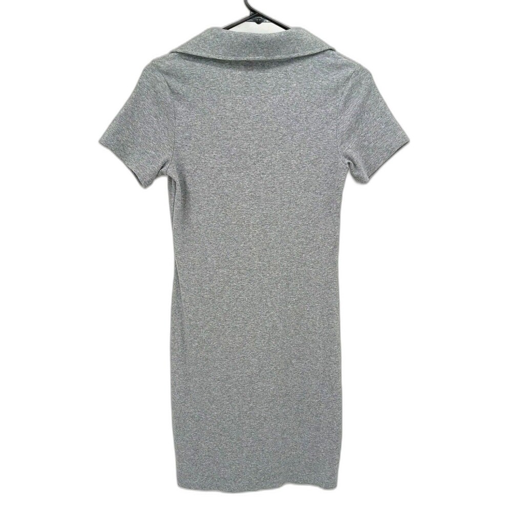 Hello Kitty Ribbed Collared Bodycon Mini Dress Gray Coquette Y2K Kawaii Sanrio M - Picture 3 of 10